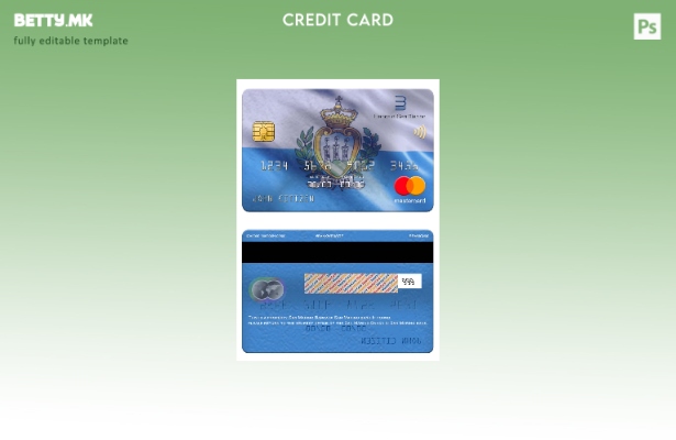 Модерен стил Шаблон за мастер картички на банката Сан Марино Банка ди Сан Марино